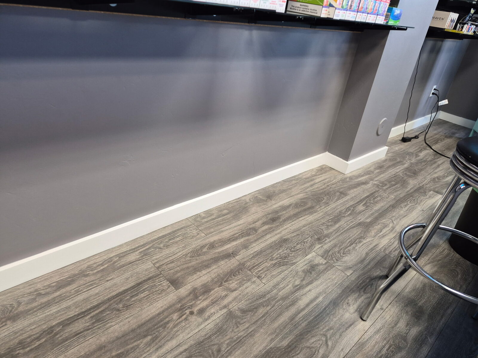 Retail LVP flooring install
