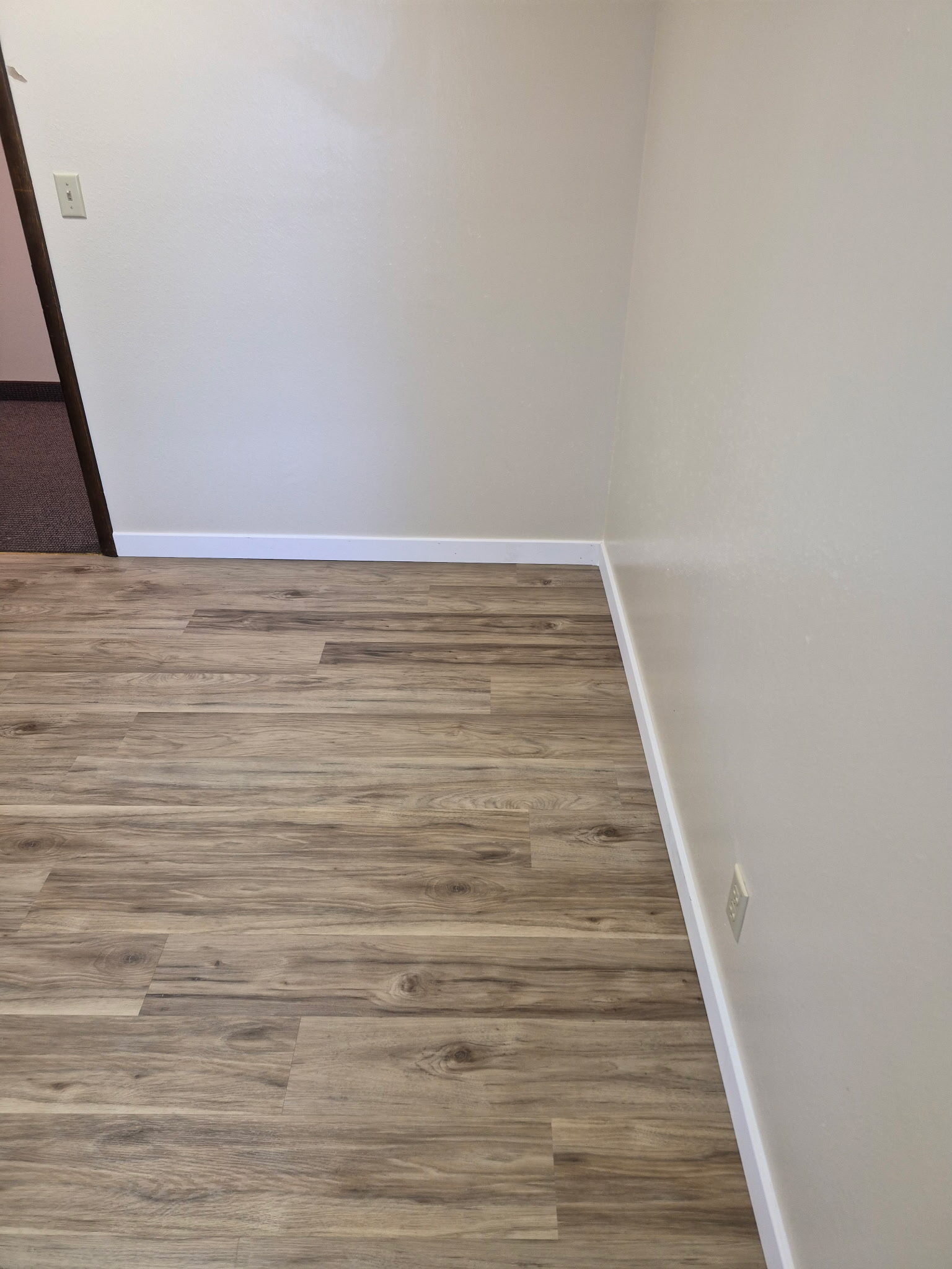 LVP flooring in small room