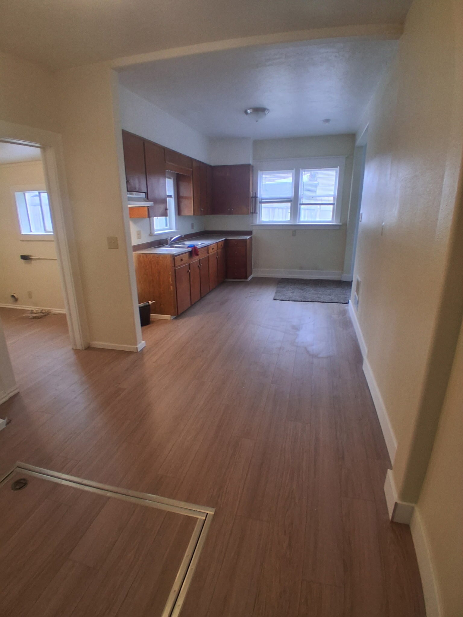 Kitchen and dining LVP flooring