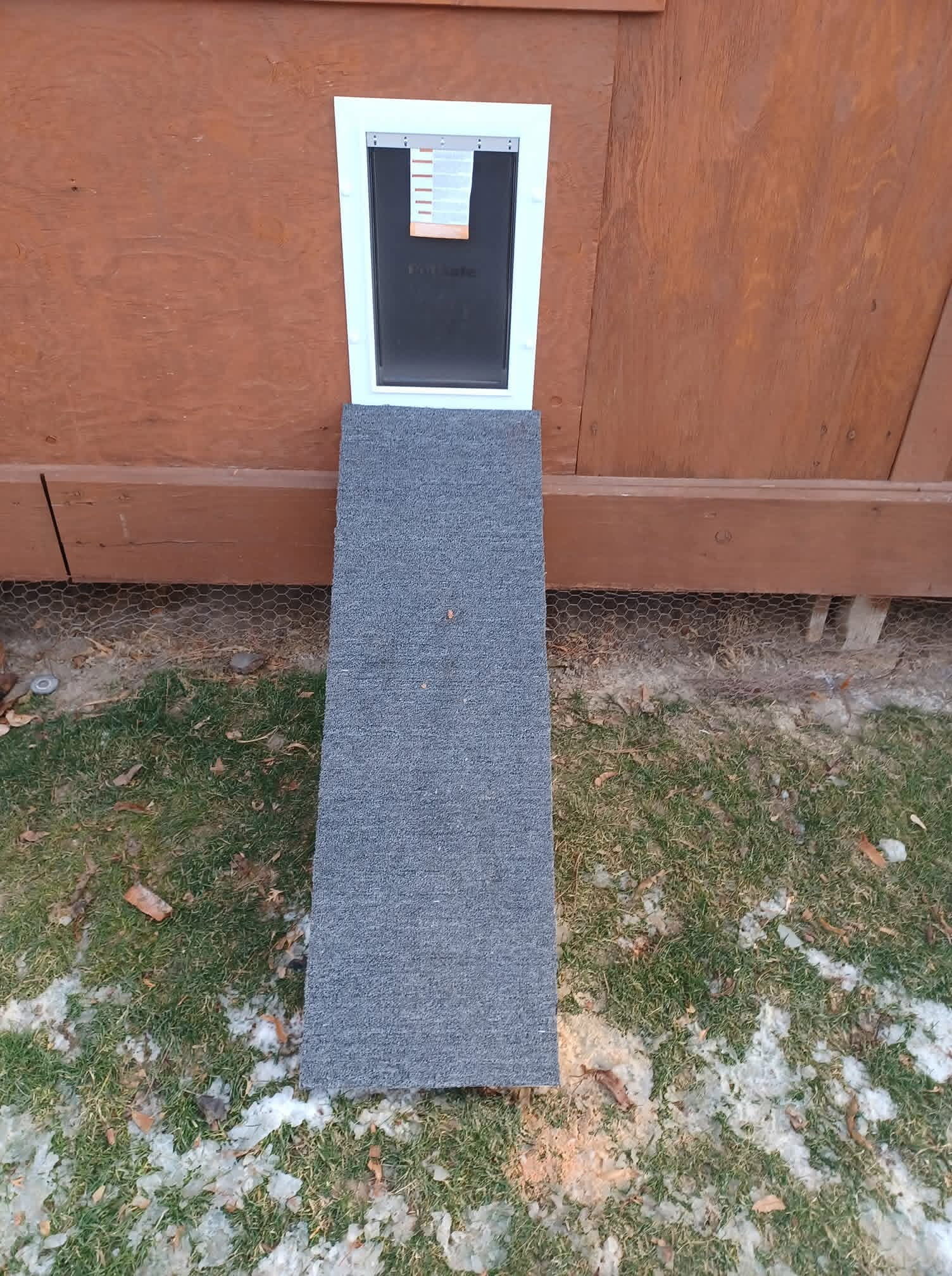Pet door through fence panel