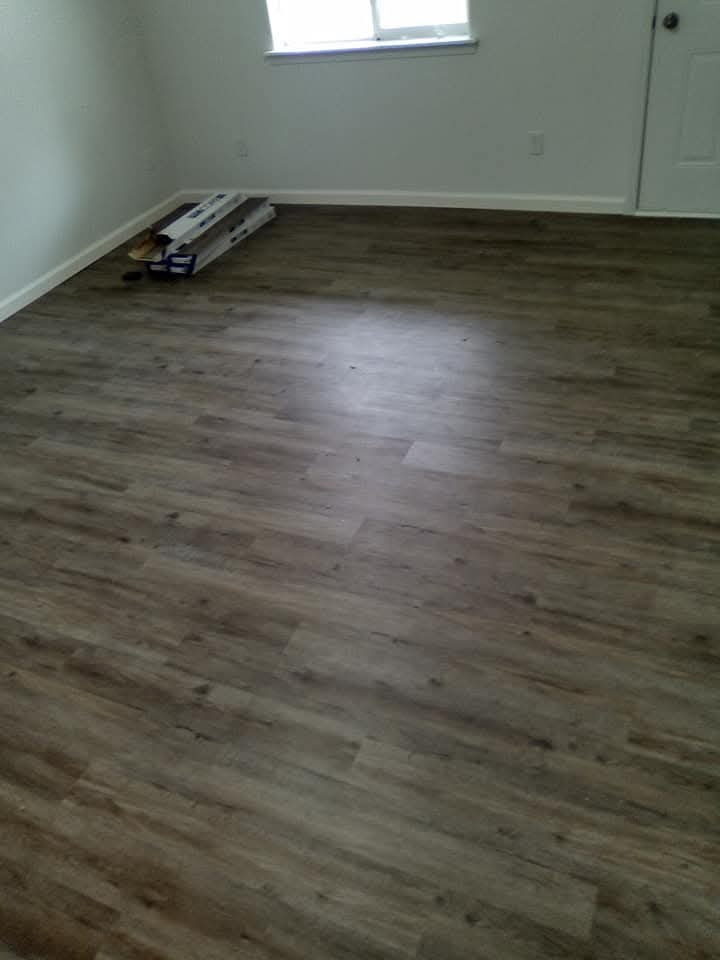 Dark gray LVP flooring