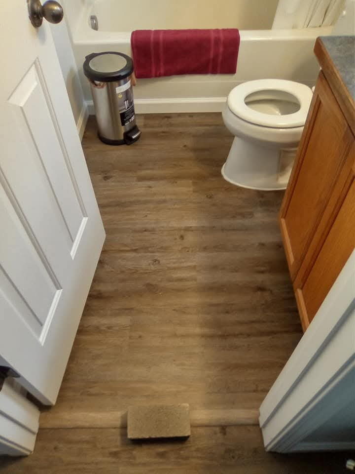 Bathroom with new LVP flooring