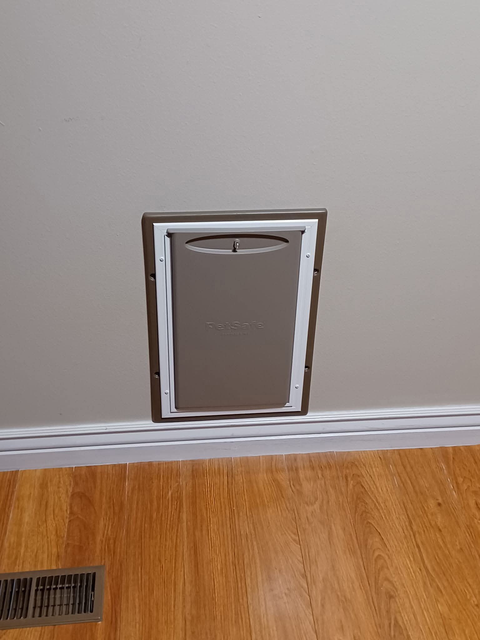 Pet door interior wall
